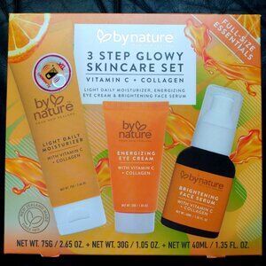 BY NATURE 3pc Glowy Skincare Set with Vitamin C and Collagen